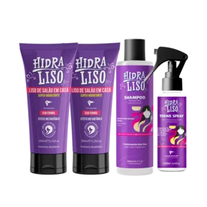 Hidraliso Progressiva Sem Formol – 2 Unidades + 1 Shampoo + 1 Termo Spray