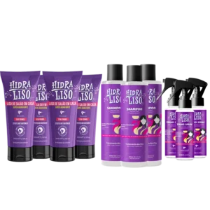 Hidraliso Progressiva Sem Formol – 4 Unidades + 3 Shampoos + 3 Termo Sprays