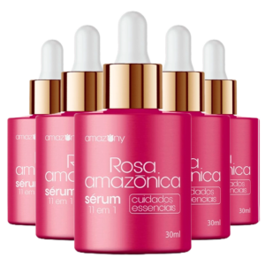 Rosa Amazônica Sérum – Combate Rugas, Manchas e Irritações na Pele – 5 Frascos