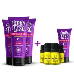 Hidraliso Progressiva Sem Formol – 4 Unidades + 4 Argan Oil